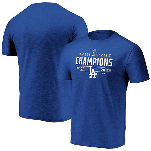 Men's Los Angeles Dodgers Royal 2020 World Series Champions Locker Room Space Dye T-Shirt